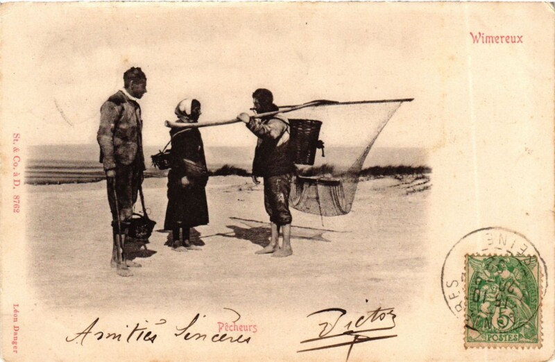 Carte postale ancienne Vimereux - Pécheurs