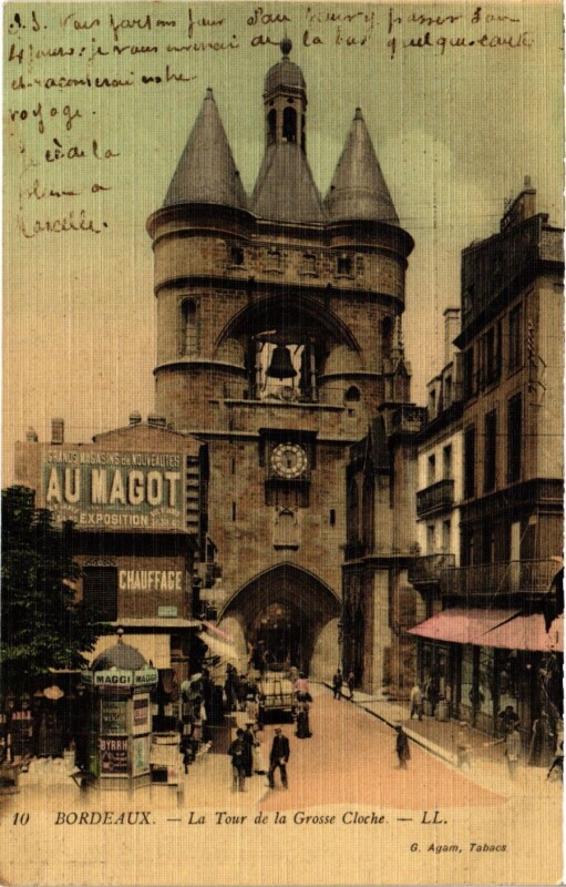 Carte postale ancienne Bordeaux Tour et Grosse Cloche à Bordeaux