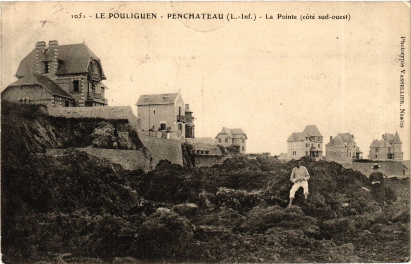 Carte postale ancienne Le Pouliguen PenChateau La Pointe coté S-O au Pouliguen