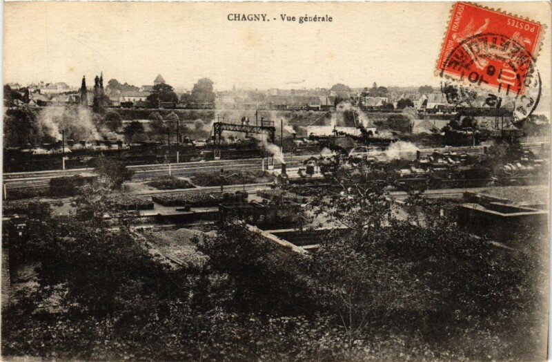 Carte postale ancienne Chagny Vue Generale France à Chagny