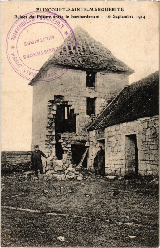 Carte postale ancienne Elincourt-Sainte-Marguerite - Ruines du Prieure à Élincourt-Sainte-Marguerite