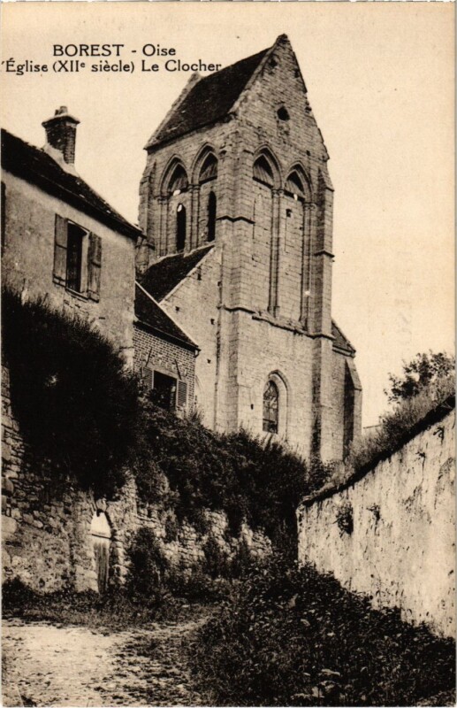Carte postale ancienne Borest - Eglise - Le Clocher à Borest