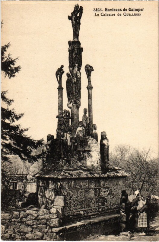 Carte postale ancienne Environs de Quimper - Le Calvaire de Quillinen à Quimper
