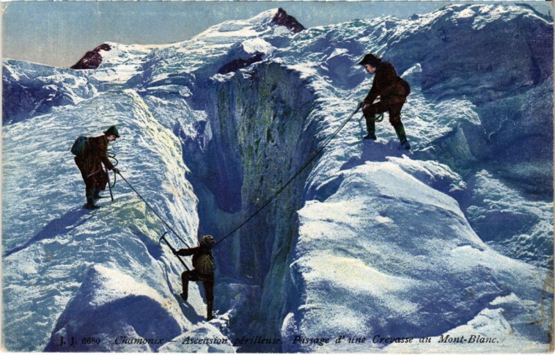Carte postale ancienne Chamonix - Ascension perilleuse