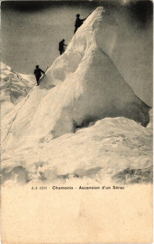 Carte postale ancienne Chamonix - Ascension d'un Serac