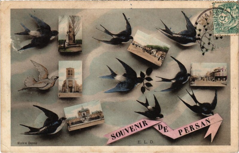 Carte postale ancienne Souvenir de Persan à Persan