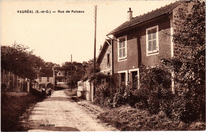 Carte postale ancienne Vaureal - Rue de Puiseux à Vauréal