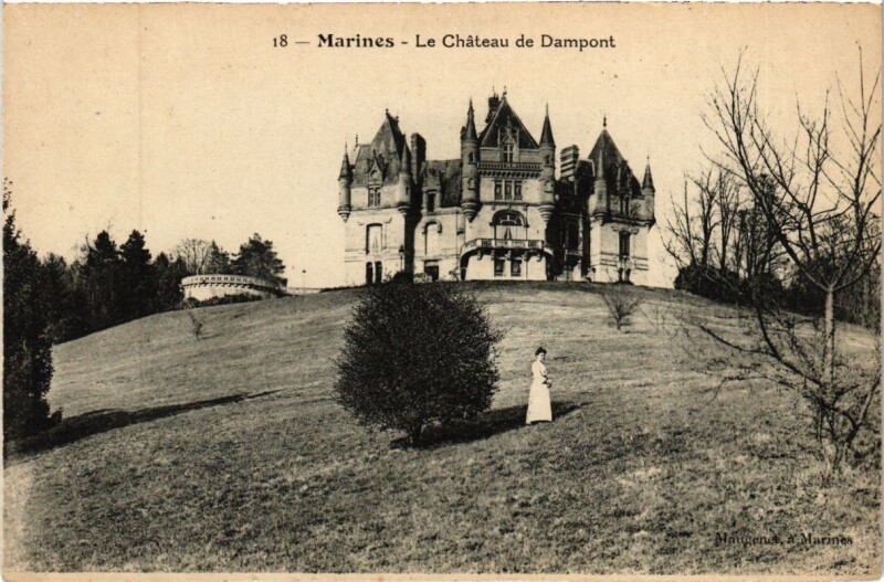 Carte postale ancienne Marines - Le Chateau de Dampont à Marines