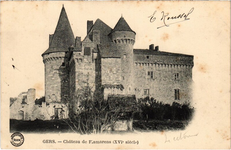 Carte postale ancienne Gers - Chateau de Flamarens à Flamarens