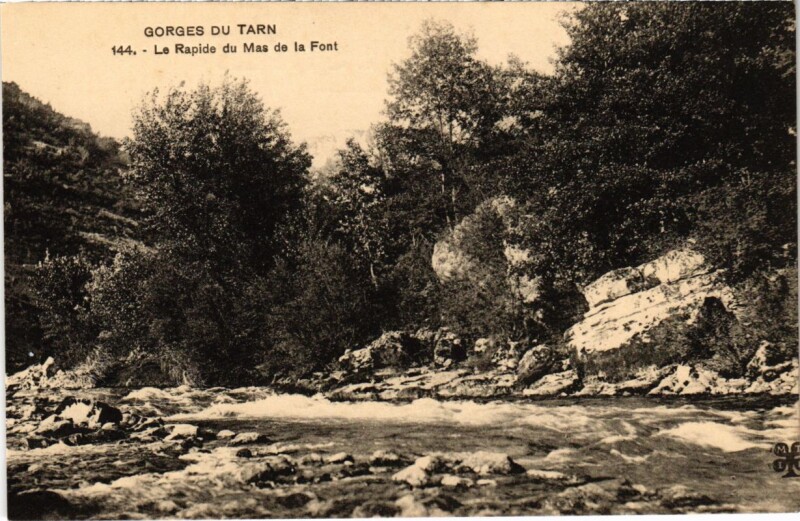 Carte postale ancienne Gorges du Tarn - La Rapide du Mas de la Font