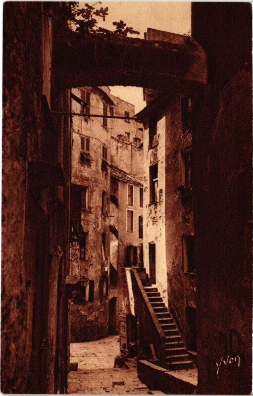 Carte postale ancienne Bastia - Une vieille Rue à Bastia