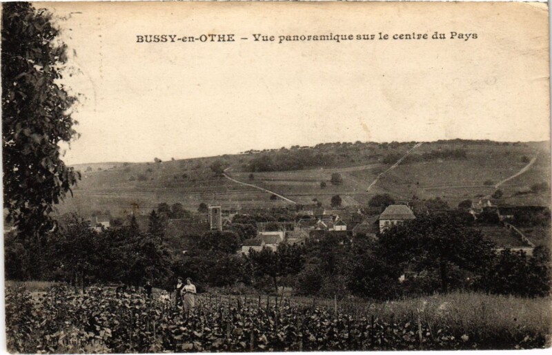 Carte postale ancienne Bussy-en-Othe - Vue panoramique sur le centre du Pays à Bussy-en-Othe