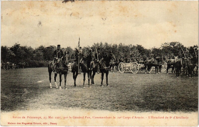 Carte postale ancienne Militaire Nancy - Revue de Printemps, 23 Mai 1907 à Nancy