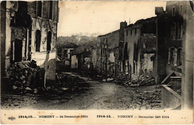 Carte postale ancienne Militaire Nomeny - 24 Décembre 1914 à Nomeny