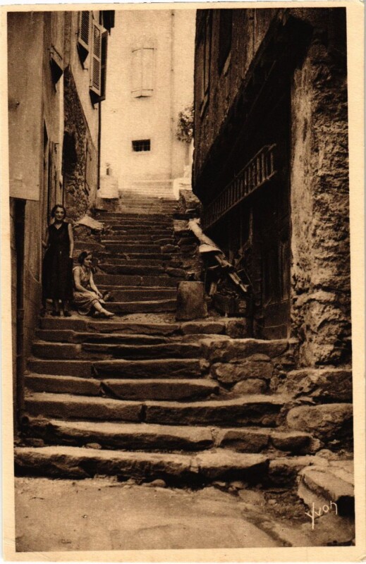Carte postale ancienne Ax les Thermes- Rue des Escaliers France à Ax-les-Thermes