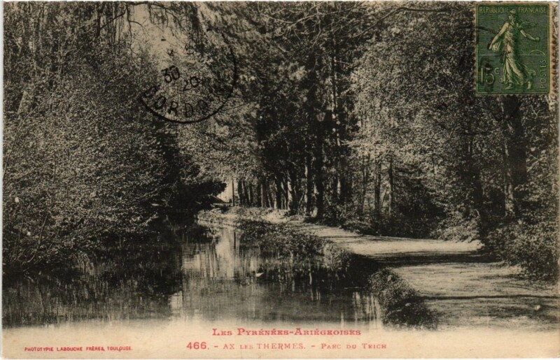 Carte postale ancienne Ax les Thermes- Parc du Teich France à Ax-les-Thermes