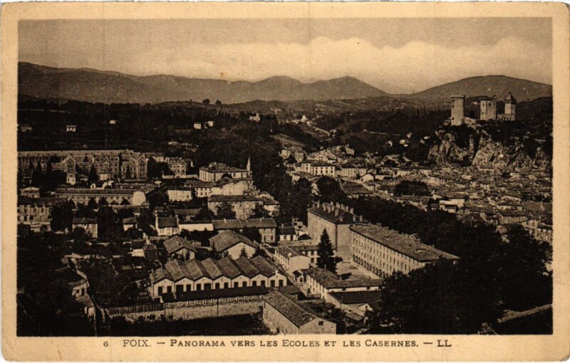 Carte postale ancienne Foix- panorama France