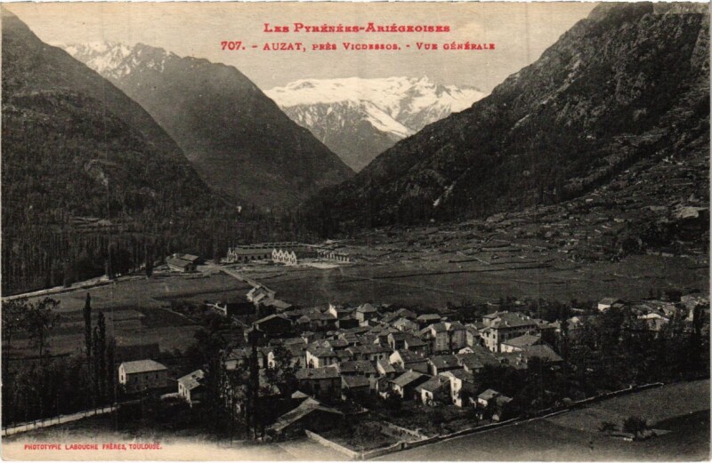 Carte postale ancienne Auzat- vue generale France à Auzat