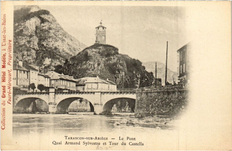 Carte postale ancienne Tarascon- Le Pont,Quai Armand Sylvestre,Tour Castella France