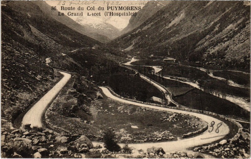 Carte postale ancienne Route du Col du Puymornes,Le Grand Lacet France
