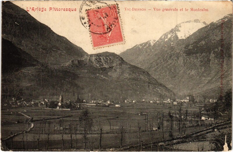 Carte postale ancienne Vic Dessos- vue generale et le Montcalm France
