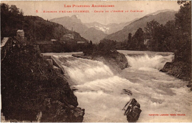 Carte postale ancienne Chute de l'Ariege au Castelet France