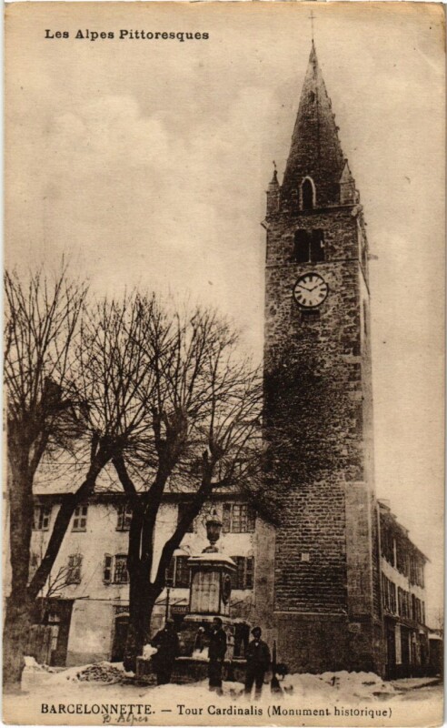 Carte postale ancienne Barcelonnette Tour Cardinalis à Barcelonnette