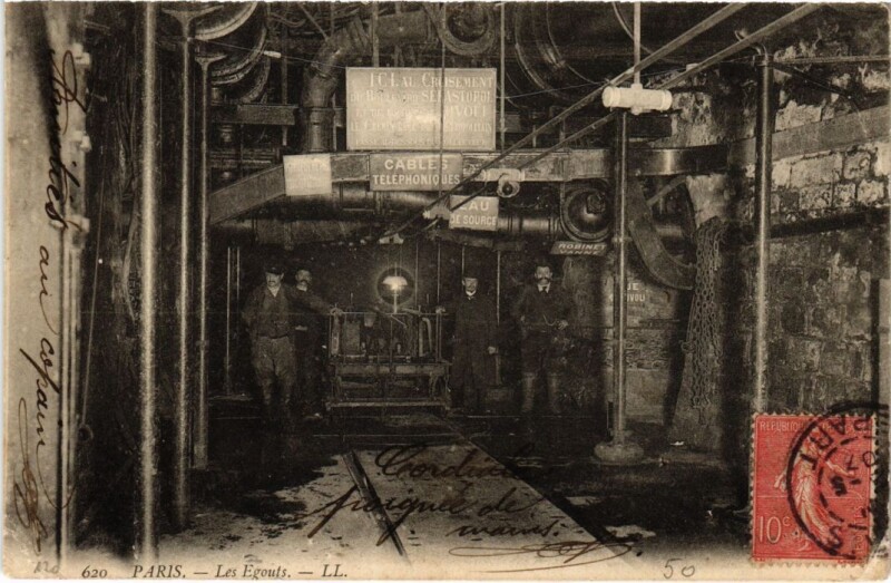 Carte postale ancienne Paris Souterrain Les Egouts