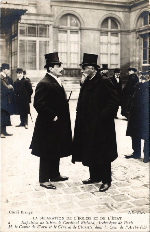 Carte postale ancienne Paris Separation de l'Eglise et de l'Etat Expulsion du Cardinal