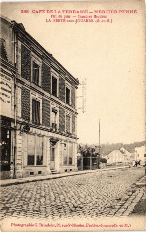 Carte postale ancienne La Ferte sous Jouarre Cafe de la Terrasse à Jouarre