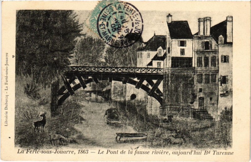 Carte postale ancienne La Ferte sous Jouarre Pont de la fausse riviere à Jouarre