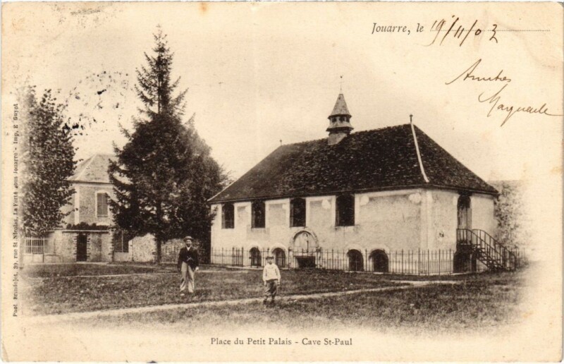 Carte postale ancienne La Ferte sous Jouarre Place du Petit Palais, Cave Saint-Paul à Jouarre