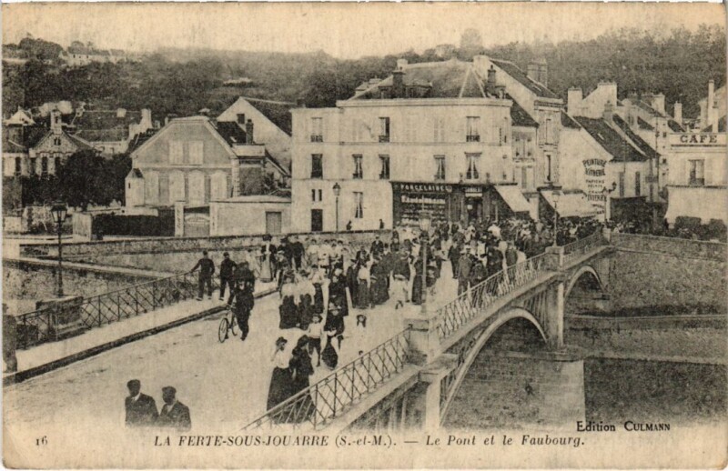 Carte postale ancienne La Ferte sous Jouarre Pont et le Faubourg à Jouarre
