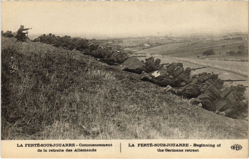 Carte postale ancienne La Ferte sous Jouarre Commencement de la retraite des Allemands à Jouarre