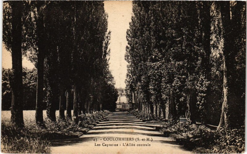 Carte postale ancienne Coulommiers Les Capucins Allee centrale à Coulommiers