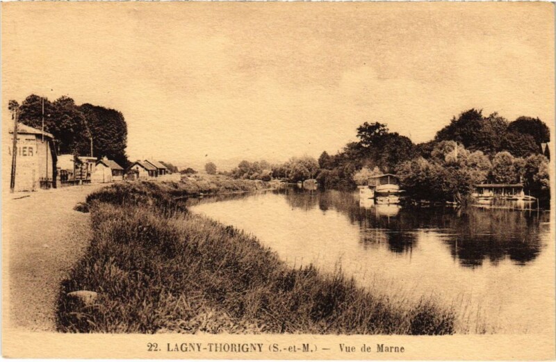 Carte postale ancienne Lagny vue de Marne