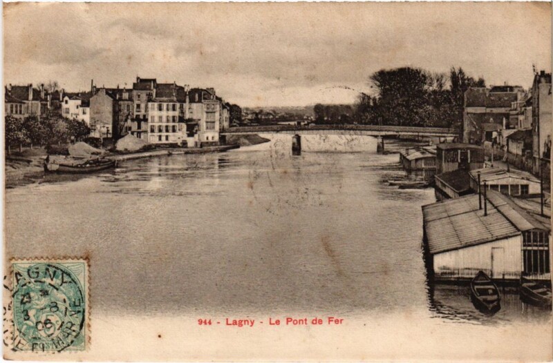 Carte postale ancienne Lagny Le Pont de Fer