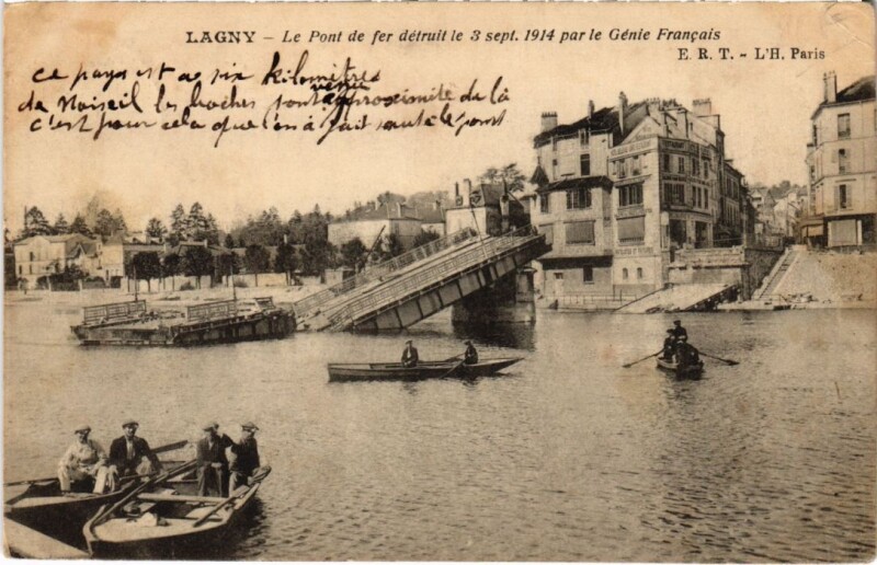 Carte postale ancienne Lagny Le Pont de fer