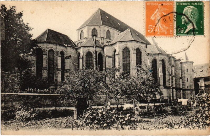 Carte postale ancienne Lagny Abside de l'Eglise