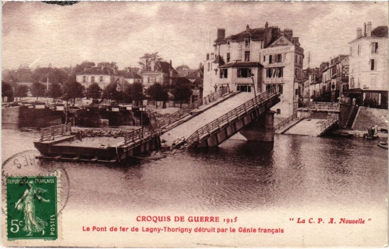 Carte postale ancienne Lagny Le Pont de fer