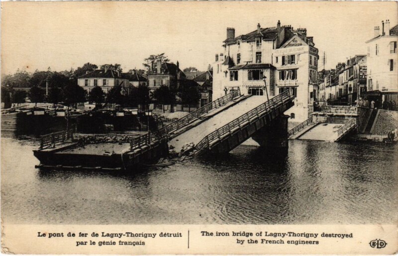 Carte postale ancienne Lagny Le pont de fer