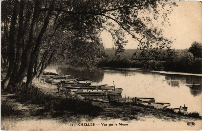 Carte postale ancienne Chelles vue sur la Marne à Chelles