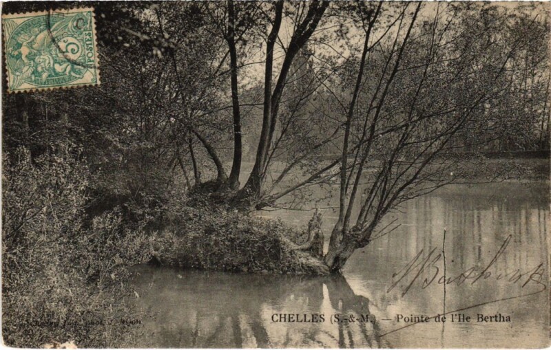 Carte postale ancienne Chelles Pointe de l'Ile Bertha à Chelles