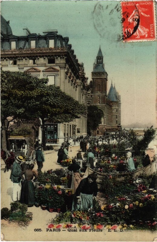 Carte postale ancienne Paris Petits Metiers Quai aux Fleurs