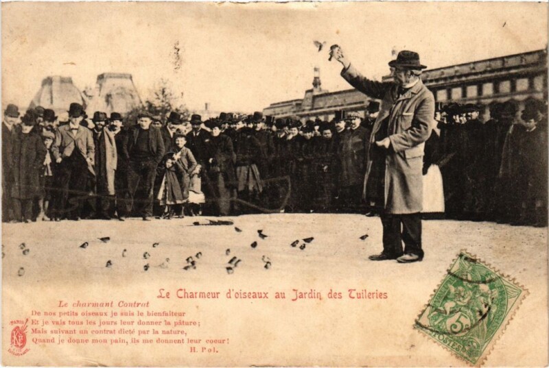 Carte postale ancienne Paris Petits Metiers Le charmeur d'oiseaux