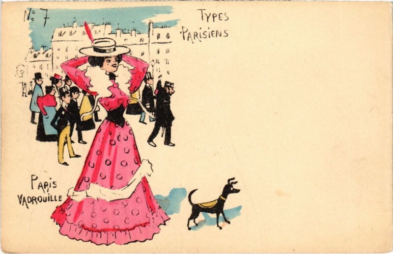 Carte postale ancienne Paris Types Parisiens Vadrouille