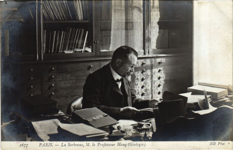 Carte postale ancienne Paris 5e la Sorbonne Prof. Haug geologie à Paris 5e