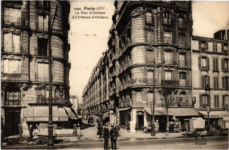 Carte postale ancienne La Rue d'Orléans à l'Avenue d'Orléans à Paris 14e