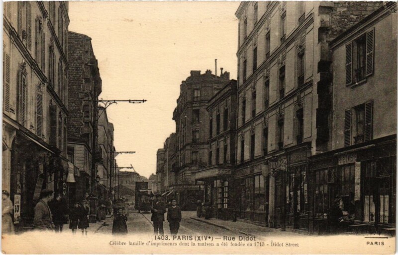 Carte postale ancienne Rue Didot à Paris 14e
