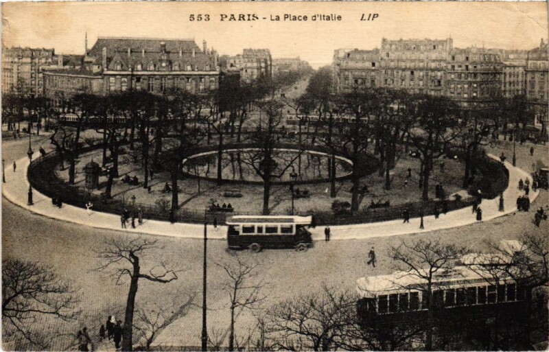 Carte postale ancienne Paris 13e place d'italie à Paris 13e